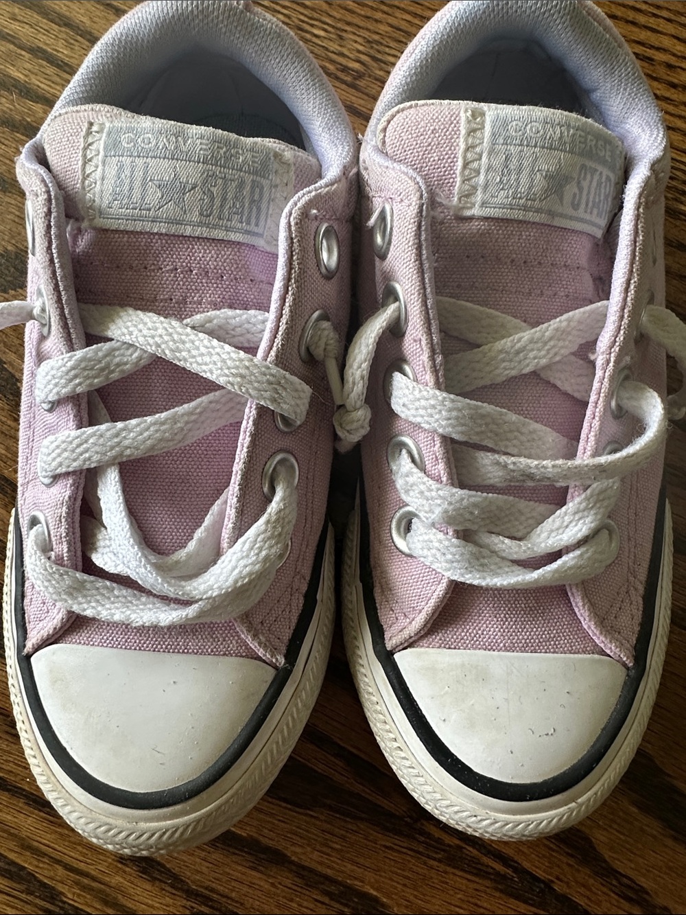 Converse Kids Light Pink Canvas Low-Top Sneakers